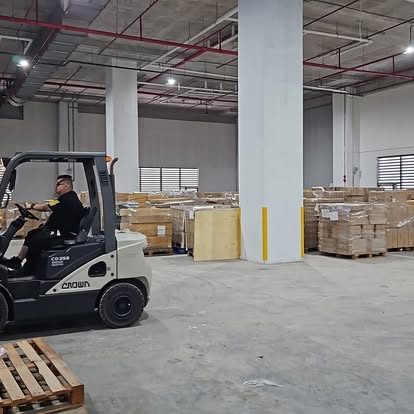 Forklift operations at Two Fatman warehouse